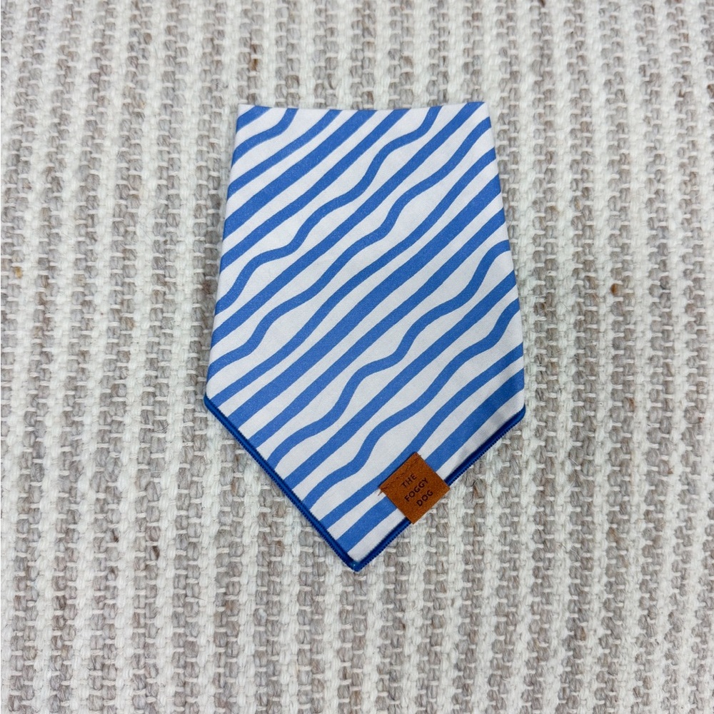 The Foggy Dog Blue and White Striped Bandana
